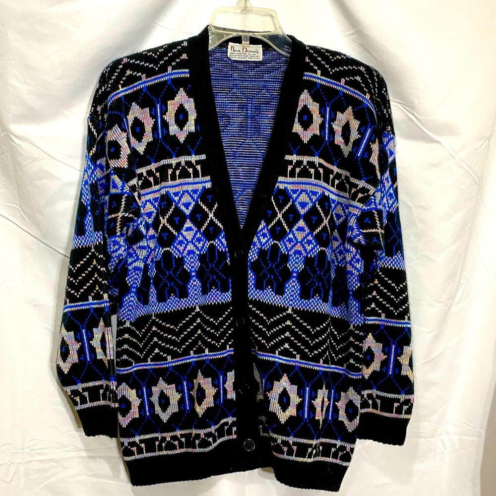 Vintage sweater cardigan M/L pastel men’s V neck button front